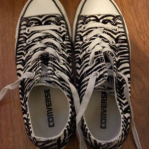 Zebra converse shoes